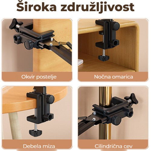 Ulanzi T2 stolní rameno – Rám postele, noční stolek i silná deska