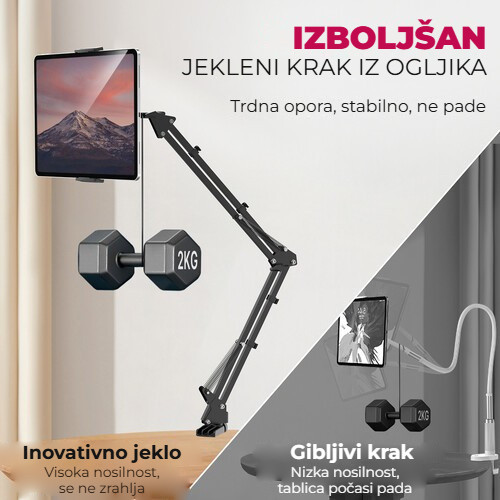 Ulanzi T2 stolní rameno – Uhlíková ocel místo ohebného husího krku