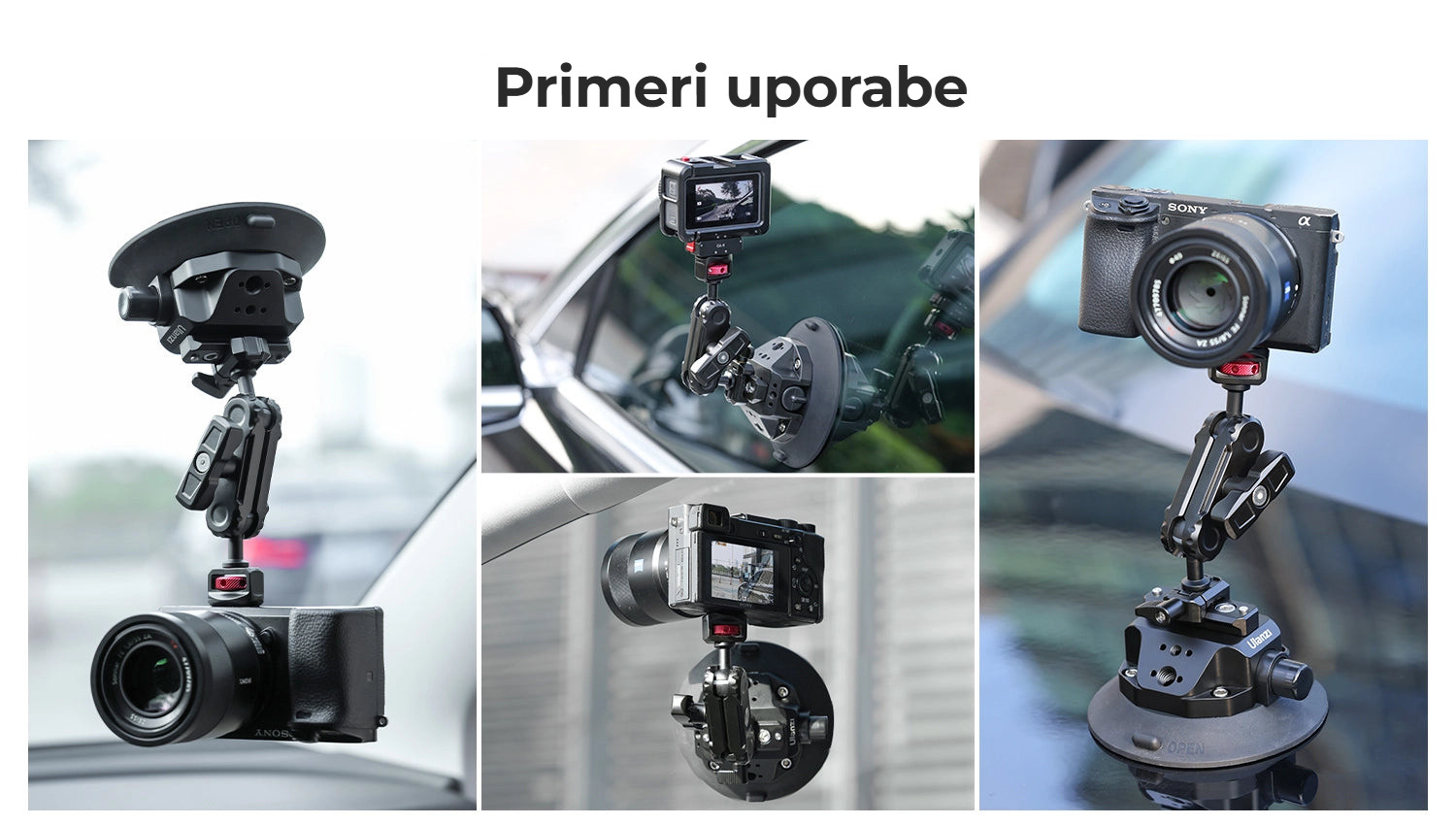 Ulanzi SC-02 vakuová přísavka 114 mm – Příklady použití