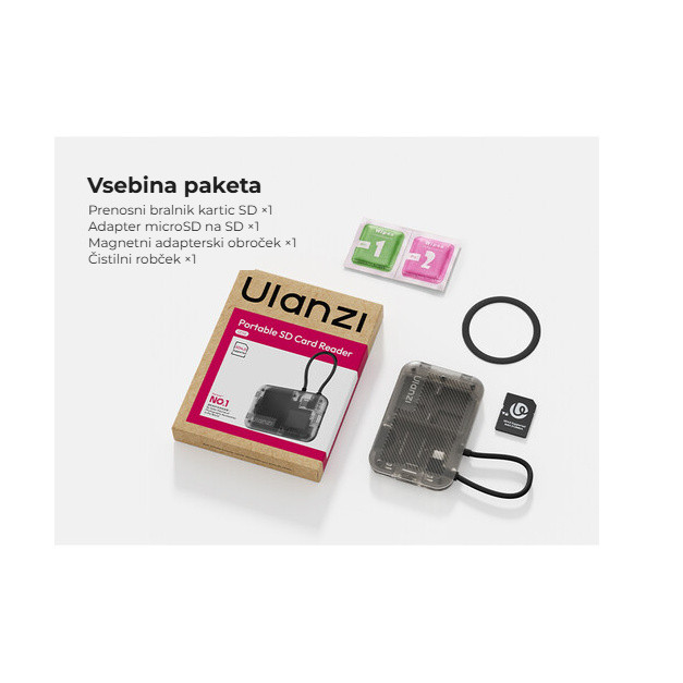 Ulanzi CC02 Portable SD Card Reader – Co je v balení