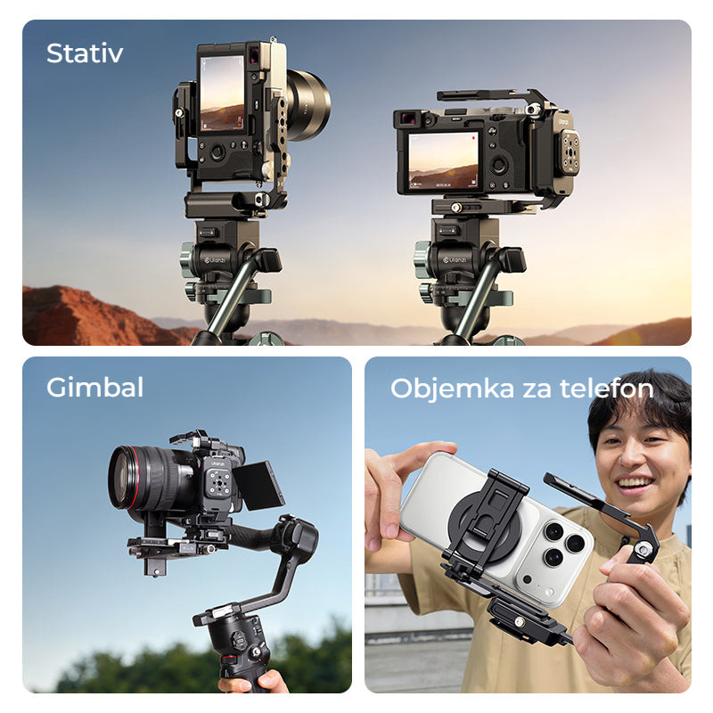 Ulanzi XJ01 Folding Handle Camera Cage – Na stativ, gimbal i do ruky